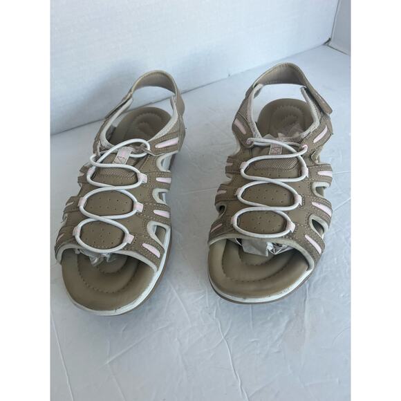 Ryka Grotto Hiking Fisherman Tan & Pink Square Toe Strappy Water Sandals Sz 11W - Picture 2 of 11